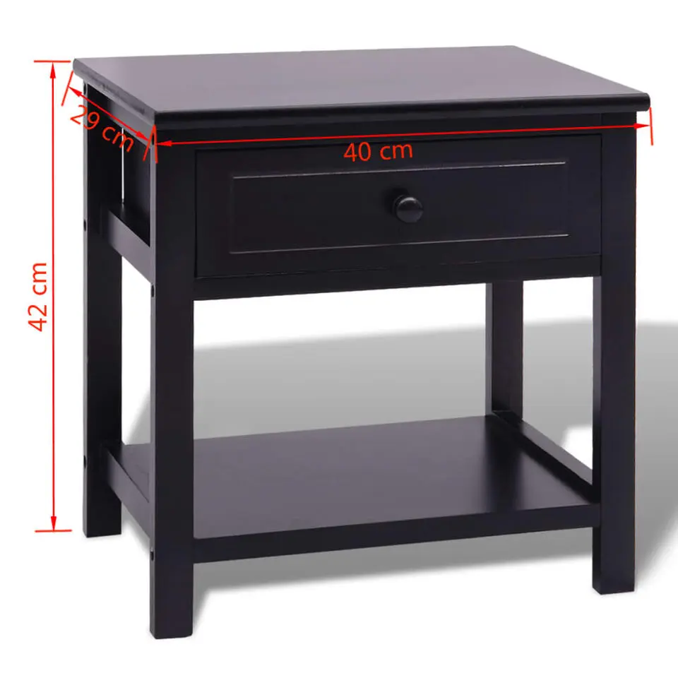 vidaXL - Kast - Zwart - Paulowniahout - 2 stuks