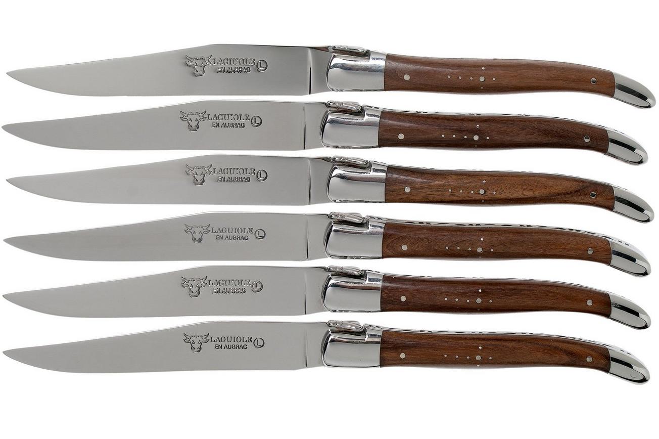 Laguiole en Aubrac Morado 62C99MORIH 6-delige steakmessenset purperhart