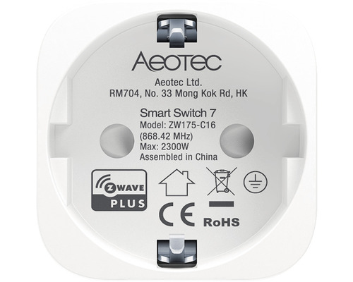 Aeotec Smart Switch 7-stekkeradapter met energiemonitoringfunctie - Compatibel met SMART HOME van hornbach