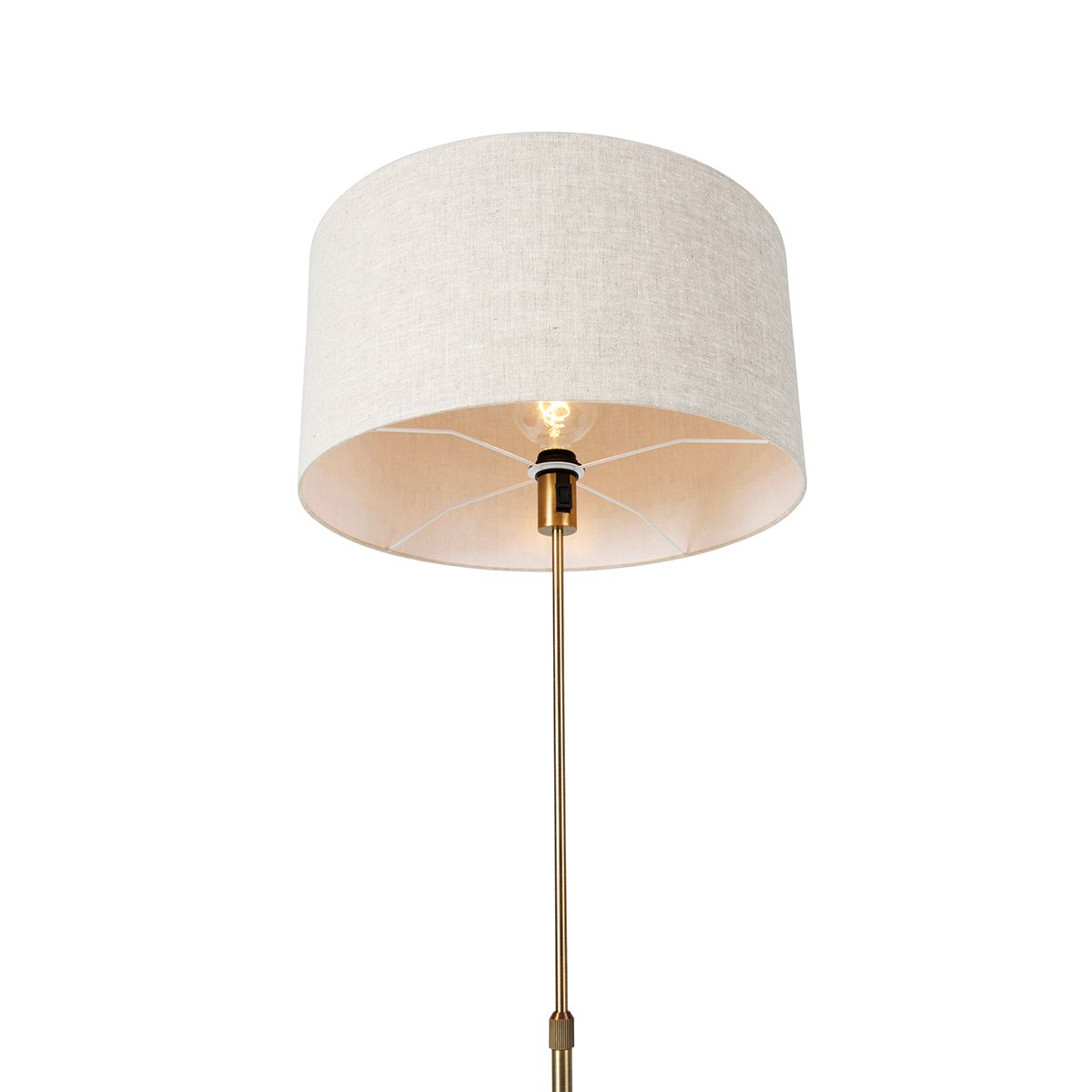 Vloerlamp verstelbaar brons met kap lichtgrijs 50 cm - Parte