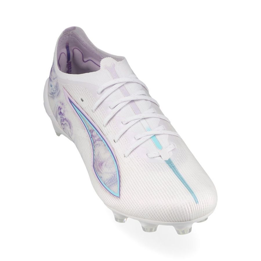 PUMA Ultra 5 Ultimate FG Brilliance - Blanc/Noir/Spring Lavender Femme ÉDITION LIMITÉE