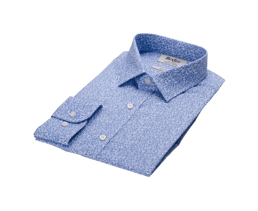 Chemise imprimée Blanche et Bleue - ULDÉRIC