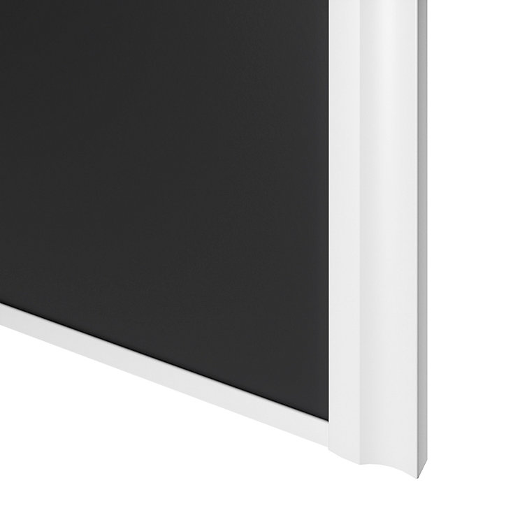 Porte de placard coulissante atelier noir mat profil blanc GoodHome Arius H. 248,5 x L. 76.2 cm + amortisseurs