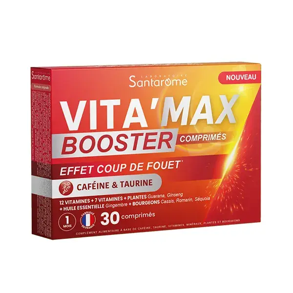 Santarome Vita'Max Booster Antifadiga Cafeína e Taurina 30 comprimidos