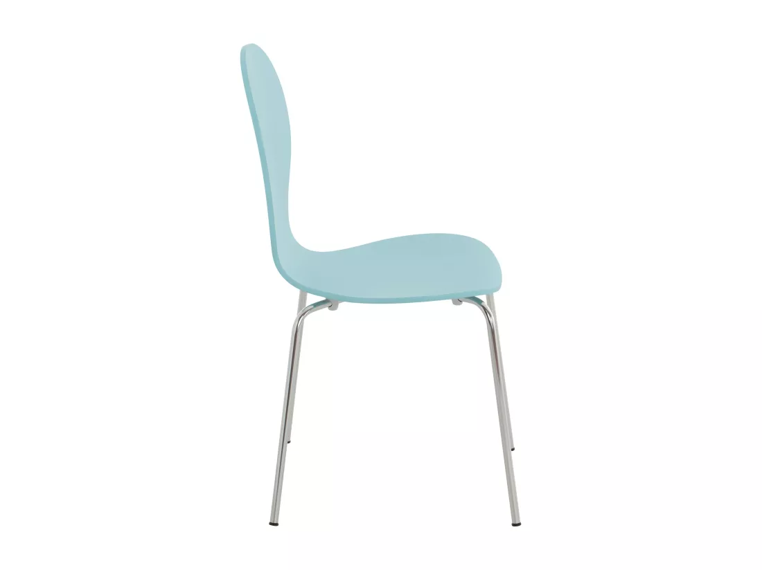 Lot de 4 Chaise de conférence - Bois - Bleu clair - DIEGO