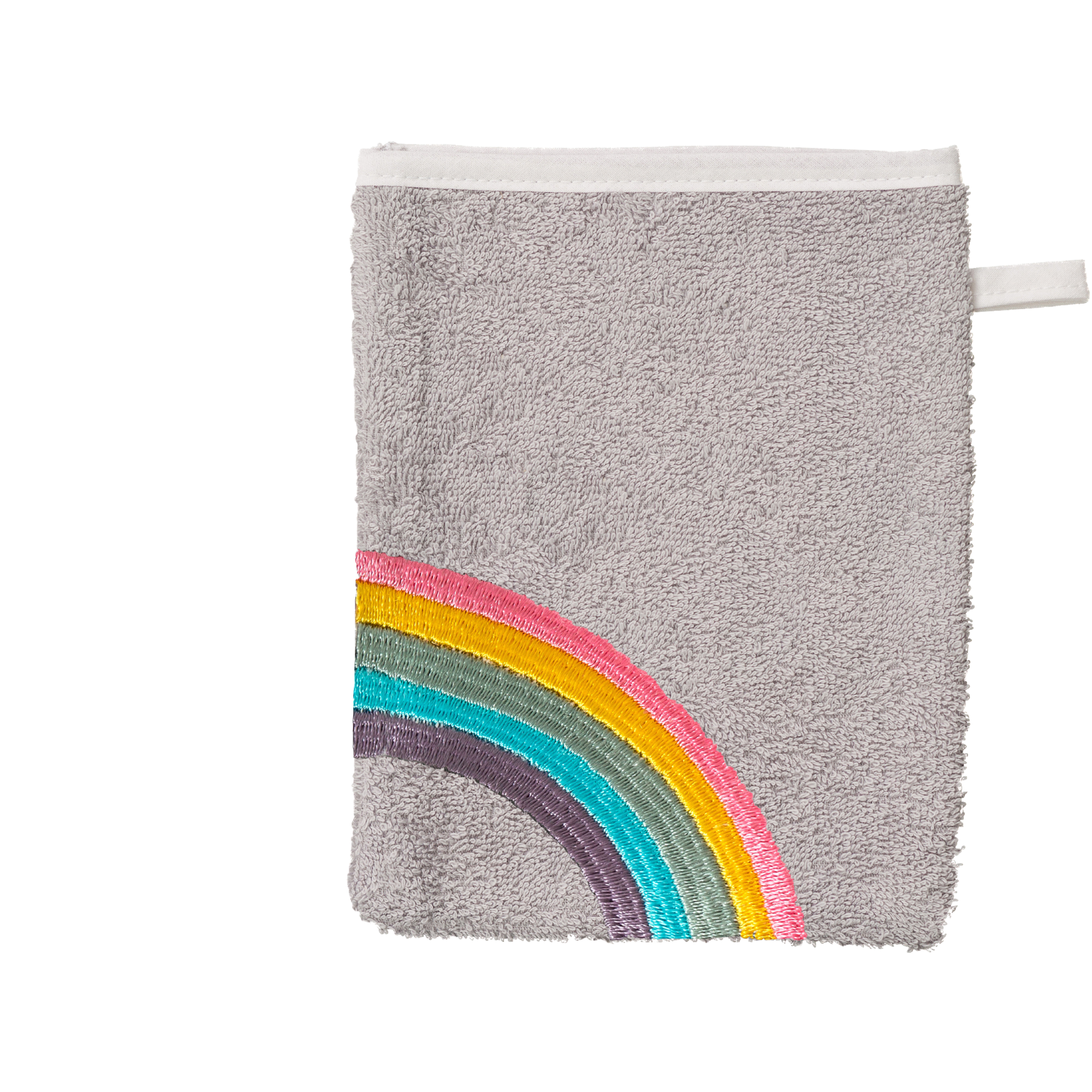 Smithy Waschhandschuh REGENBOGEN 14 x 23 cm grau