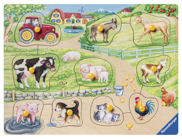 Ravensburger puslespil Puzzles mornings at the farm 10 brikker