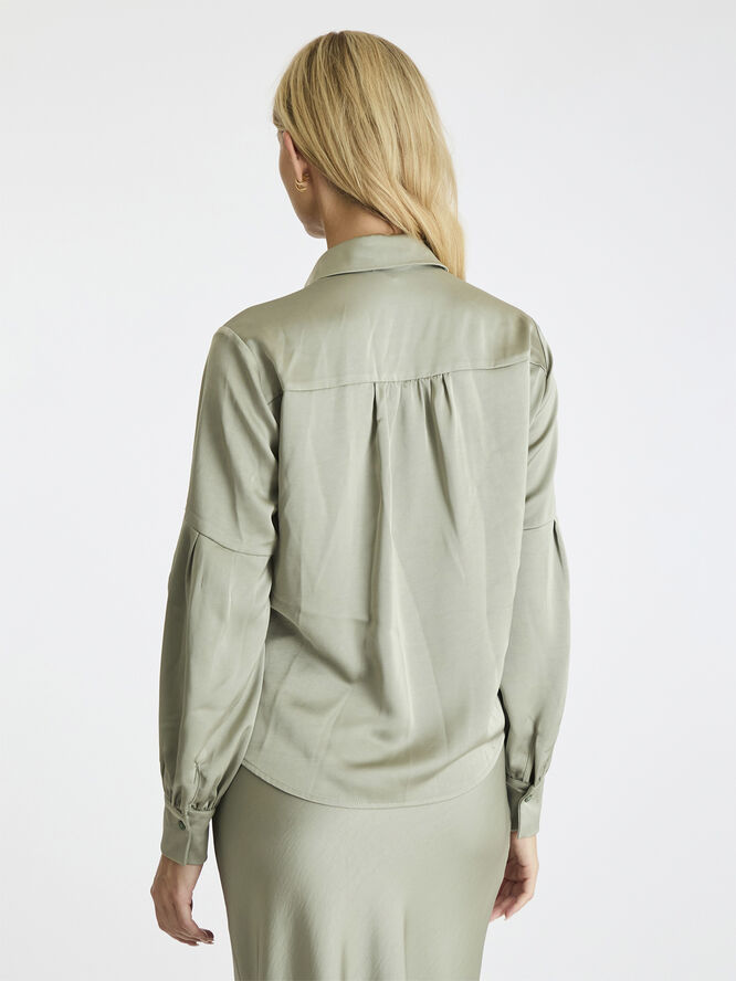 Neo Noir Naja Satin Shirt Smoke green