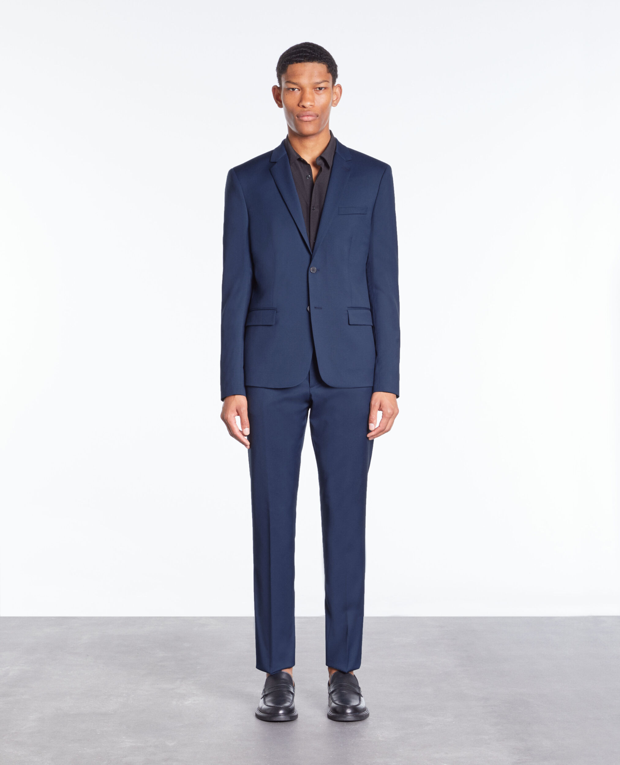 Veste de costume bleue en laine