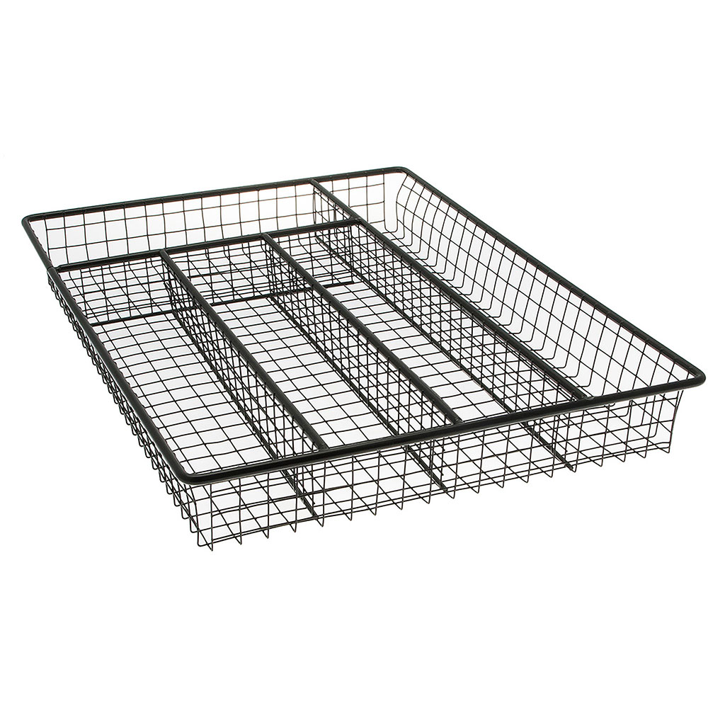 Range-couverts métal 5 cases noir 26x36x5cm