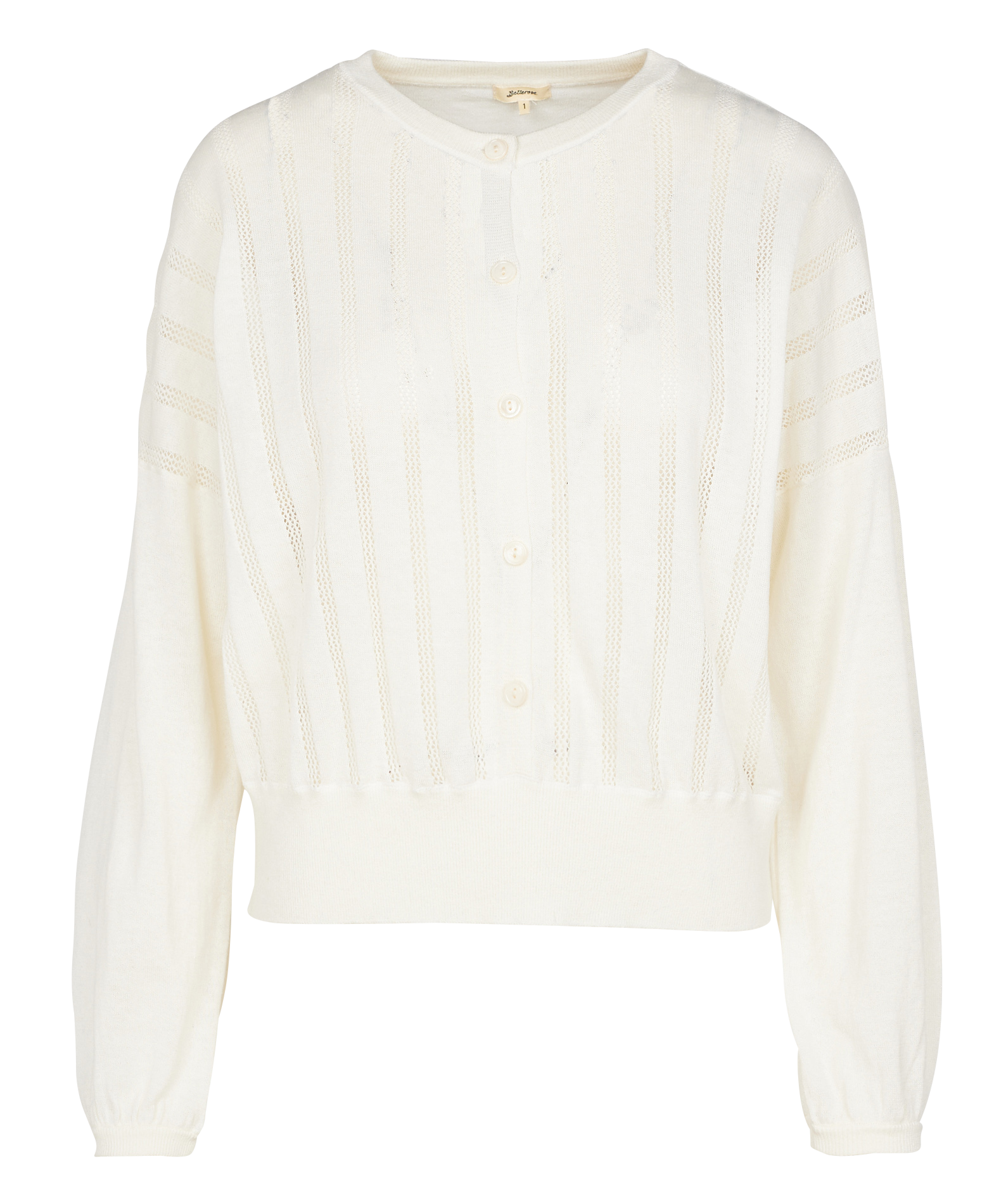 DOMCA - Cardigan col rond en coton mélangé| Beige