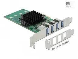 Delock PCI Express x4 Card to 4 x external USB 3.0 Quad Channel - USB-adapter - PCIe 2.0 x4 lavprofil - USB 3.0 x 4