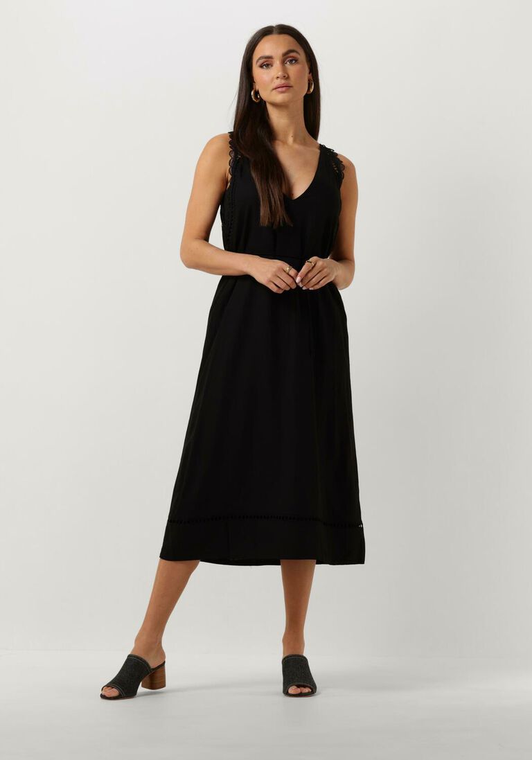 SUNCOO zwarte suncoo midi jurk cristy