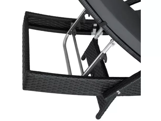 Bain de soleil transat noire 190 x 62 x 74.5 cm 2208057