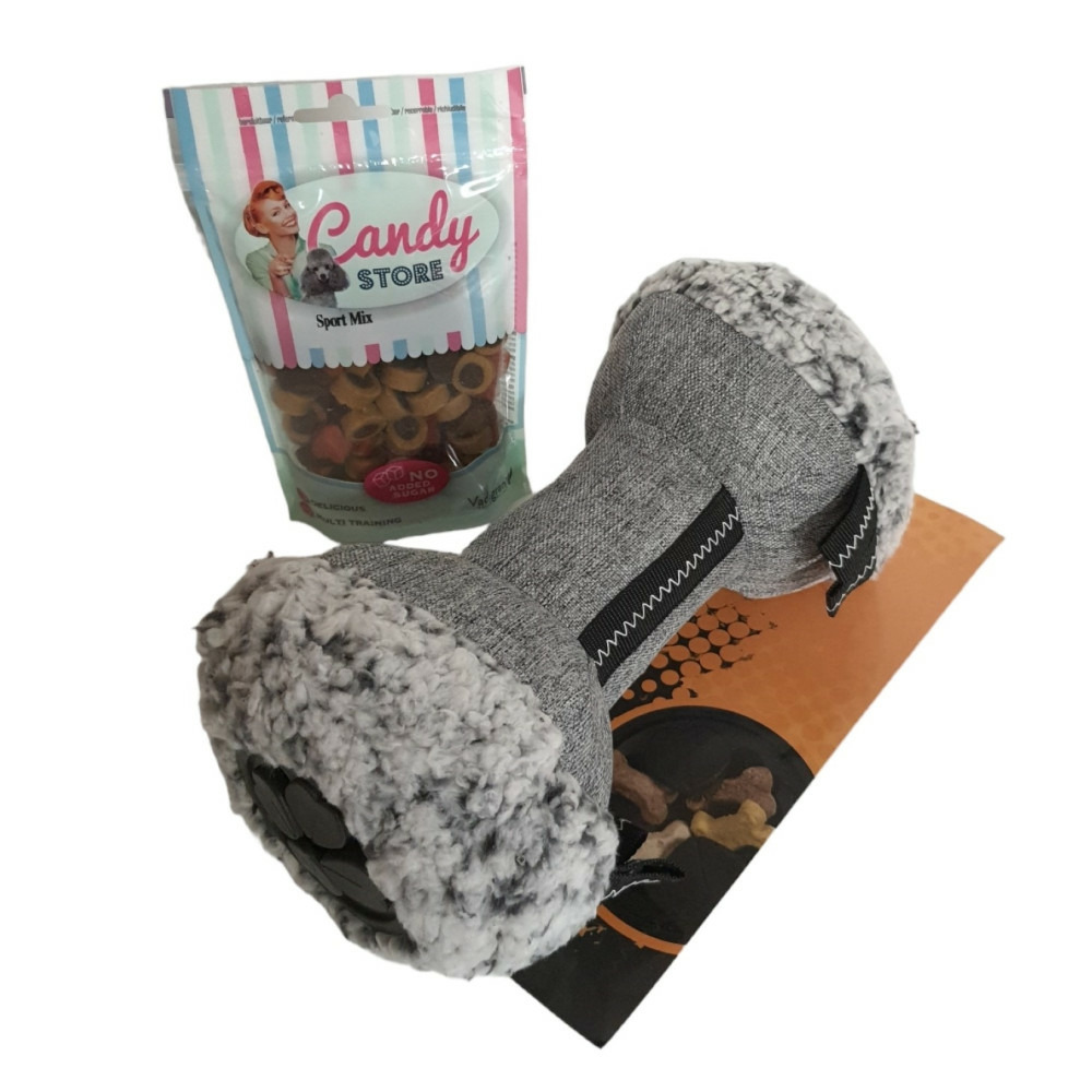 Jouet peluche os distributeur avec friandises 180 g pour chien