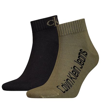 Calvin Klein Strømper - 2-Pak - Quarter - Olive Combo