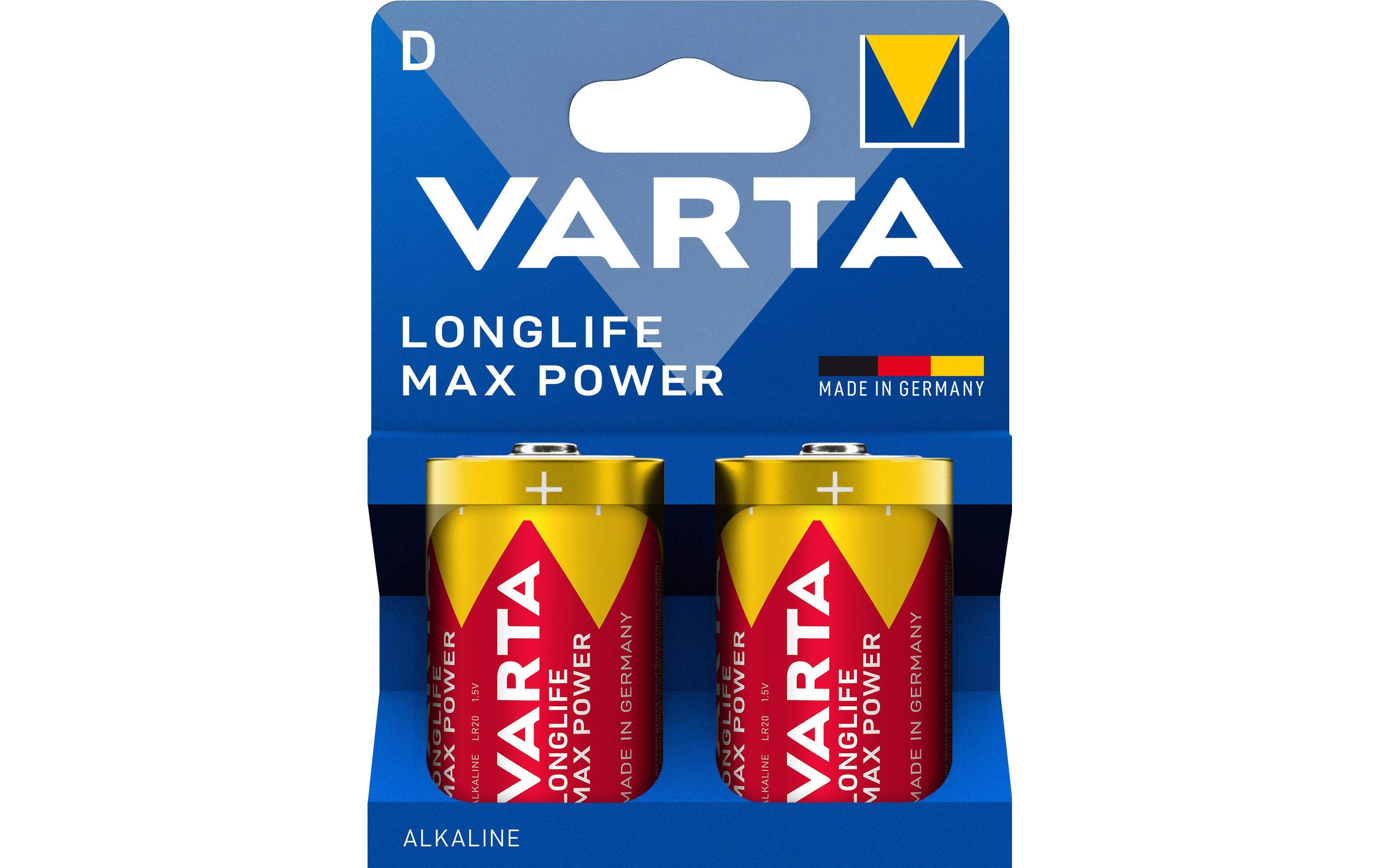 Batterie Longlife Max Power D , 2 StückLeistungsstarke Batterien für Ihre digitalen Geräte