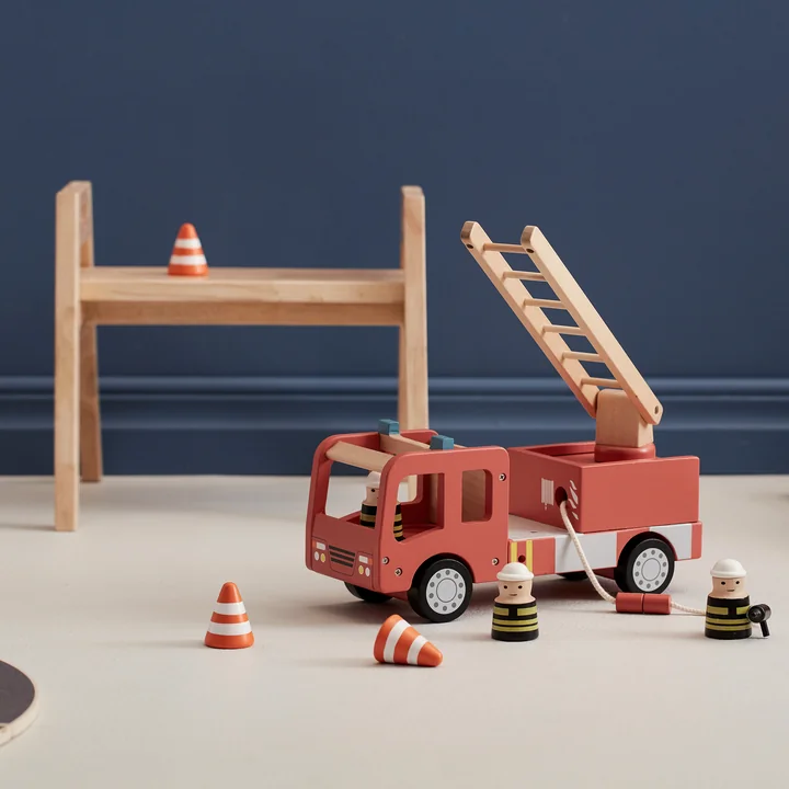 Kids Concept - Aiden Feuerwehrauto, rot (6er-Set)