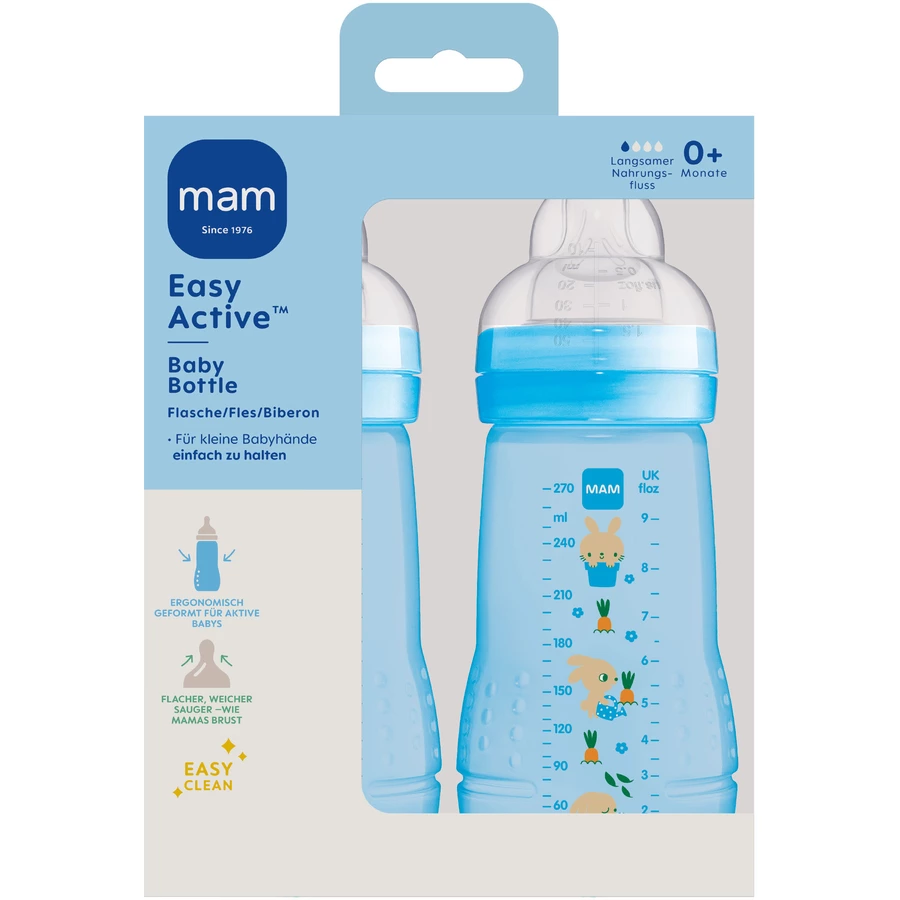 MAM Babyflasche Easy Active™ 270 ml, Hase im Doppelpack