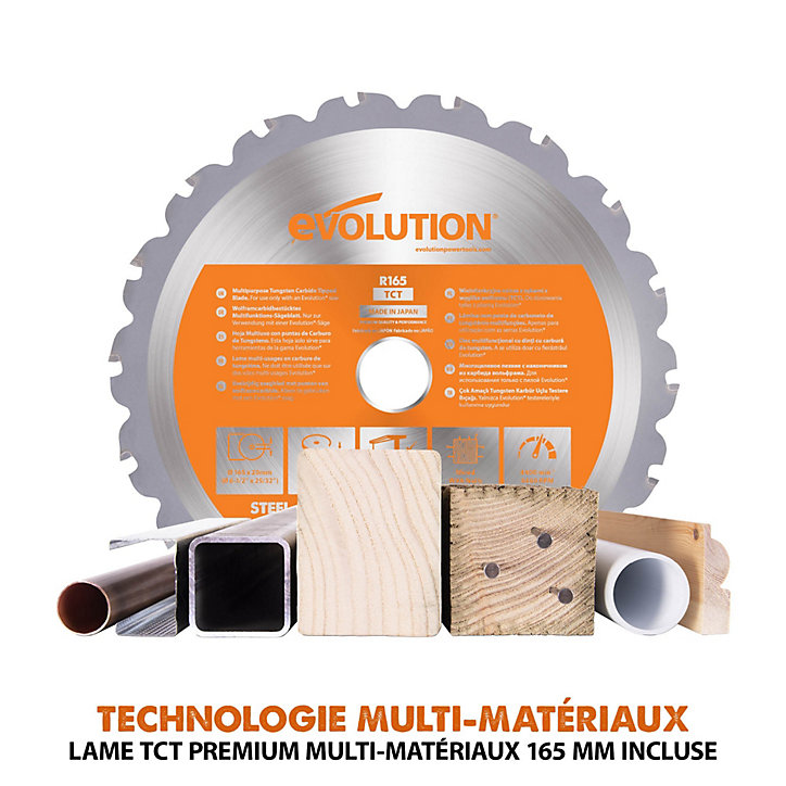 Lame de scie circulaire multi-matériaux Evolution R165TCT-18CS 165mm