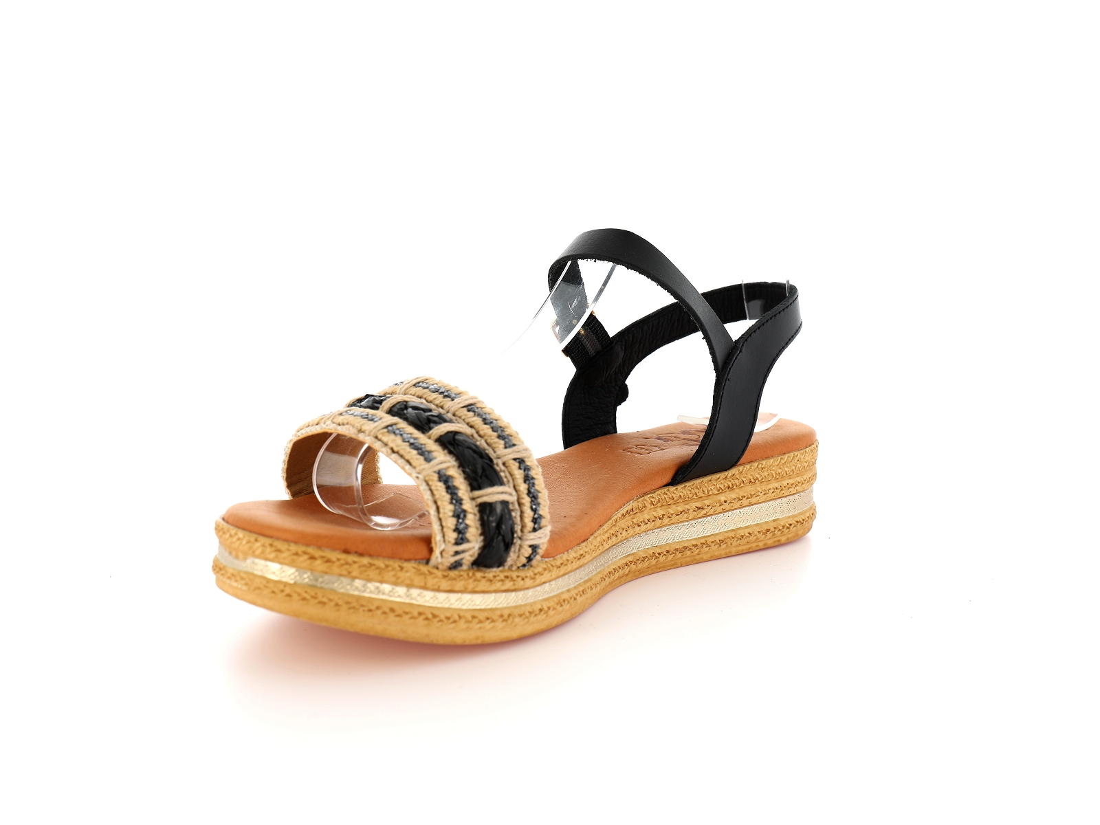 Chaussures du chateau-14110 Matières combinées Noir Beige