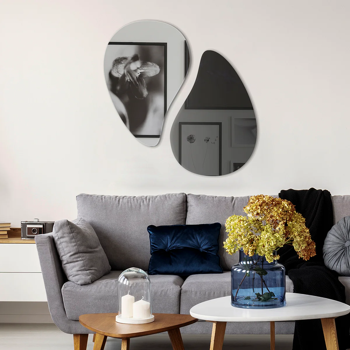 Incado  Design spejl, klar - H: 80 cm.