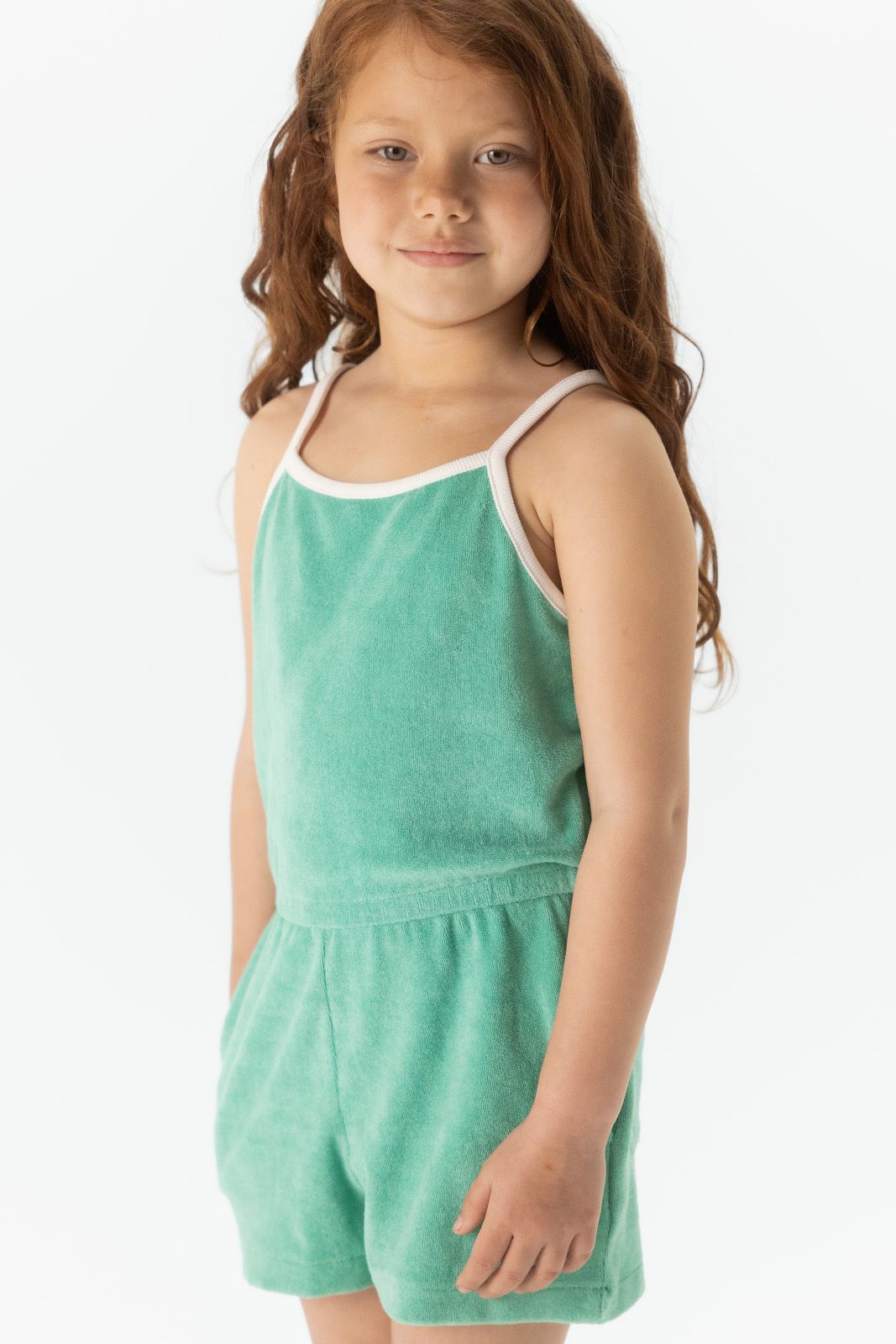 Turquoise badstof playsuit