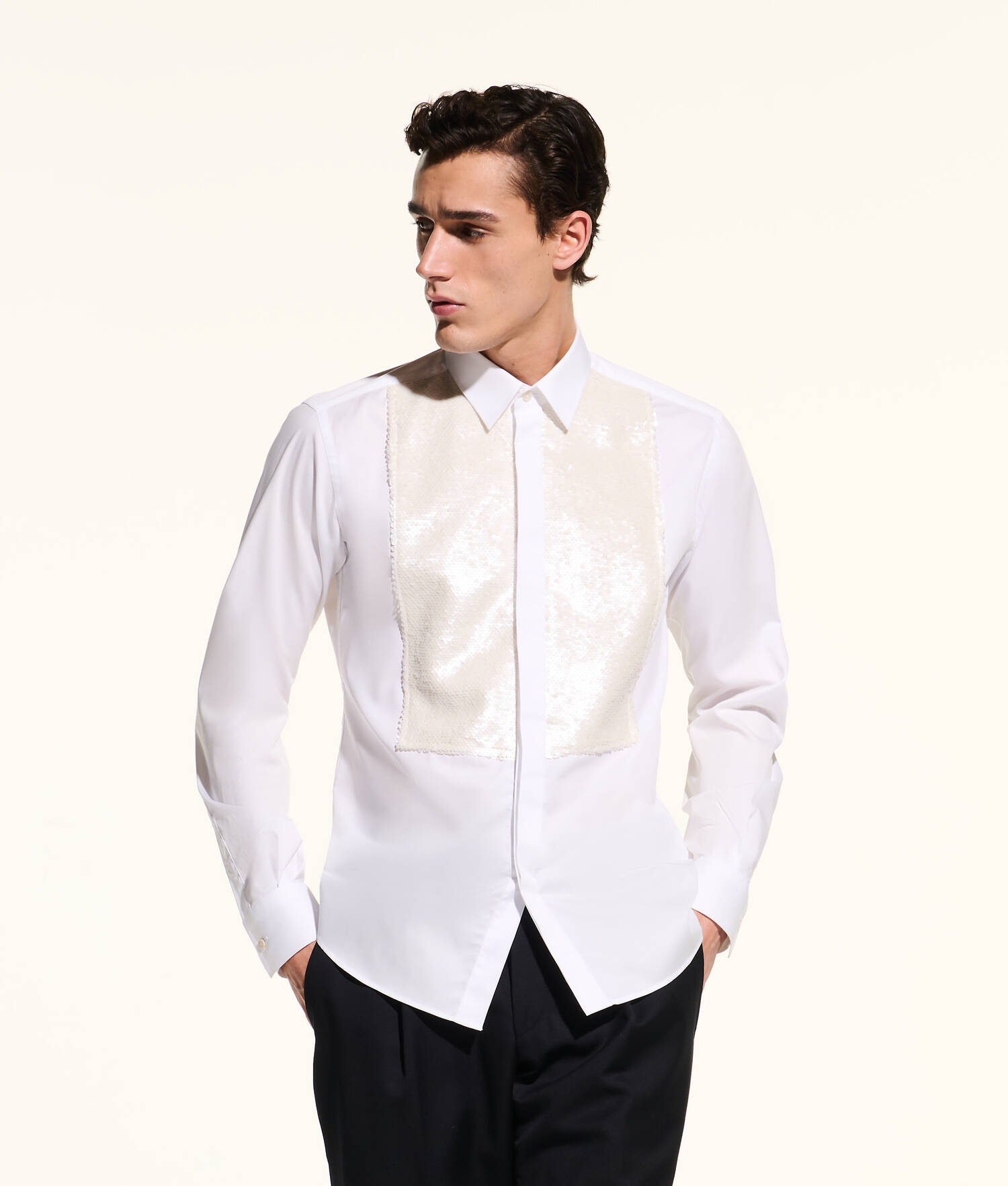CHEMISE À SEQUINS KL STUDIO - Blanc Cassé