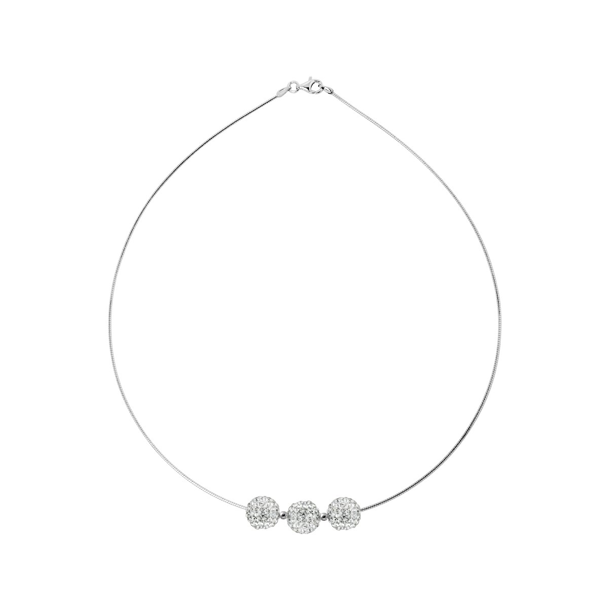 Collier trilogie - Cristal blanc - Argent 925