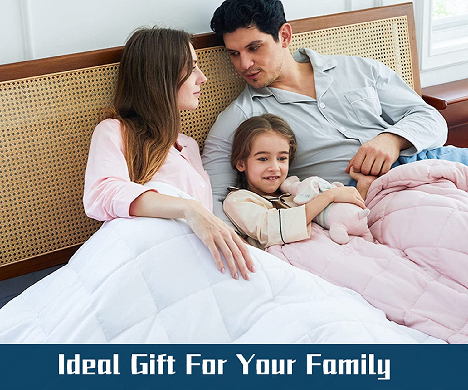 Heavy Blanket for Adult, Premium Cotton with Natural Glass Beads
