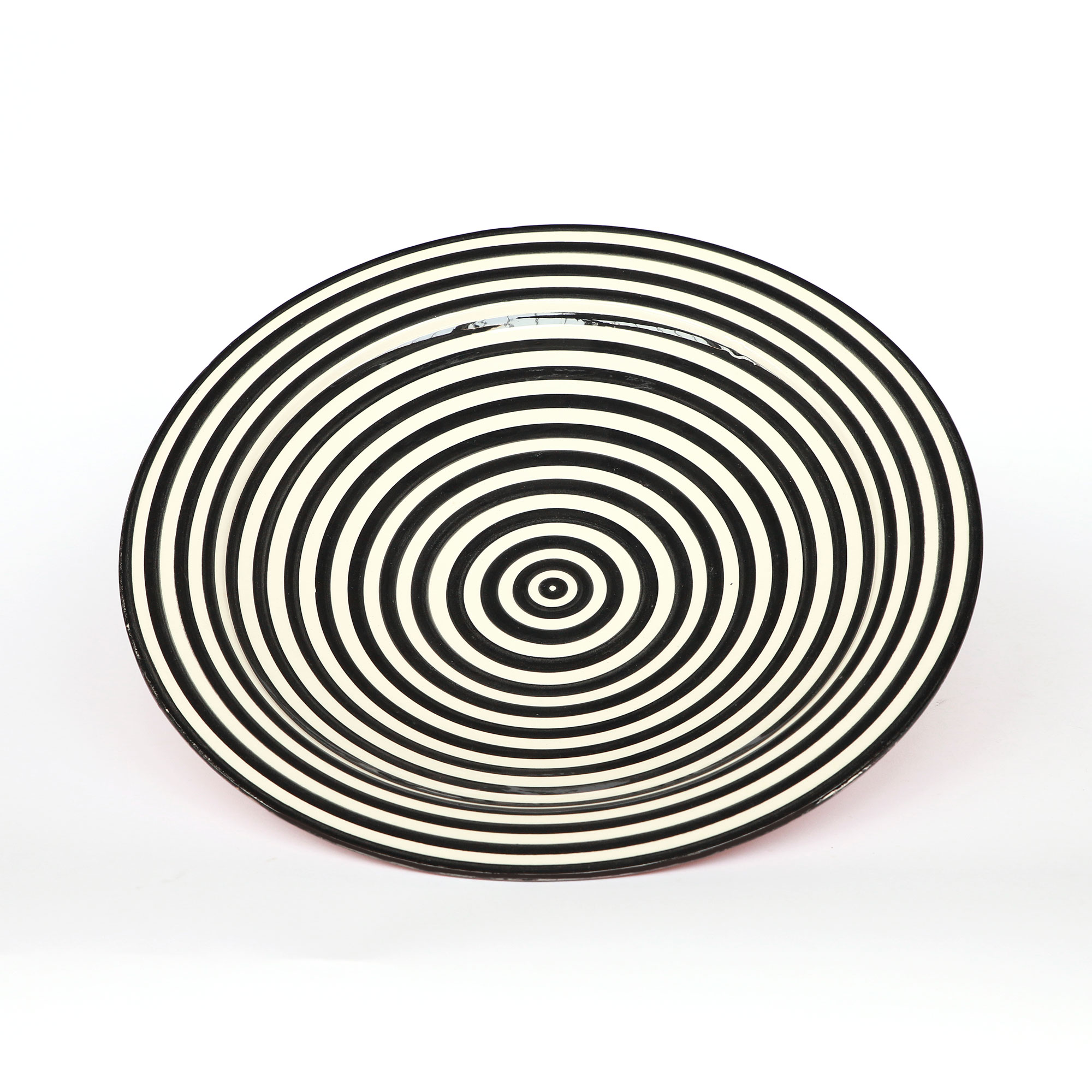 Zierteller schwarz-weiß, Ø 40 cm, H 6 cm von fischer's lagerhaus