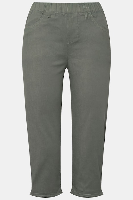 Caprihose, Jeggings, Fransensaum, Elastikbund, mit recycelten Materialien