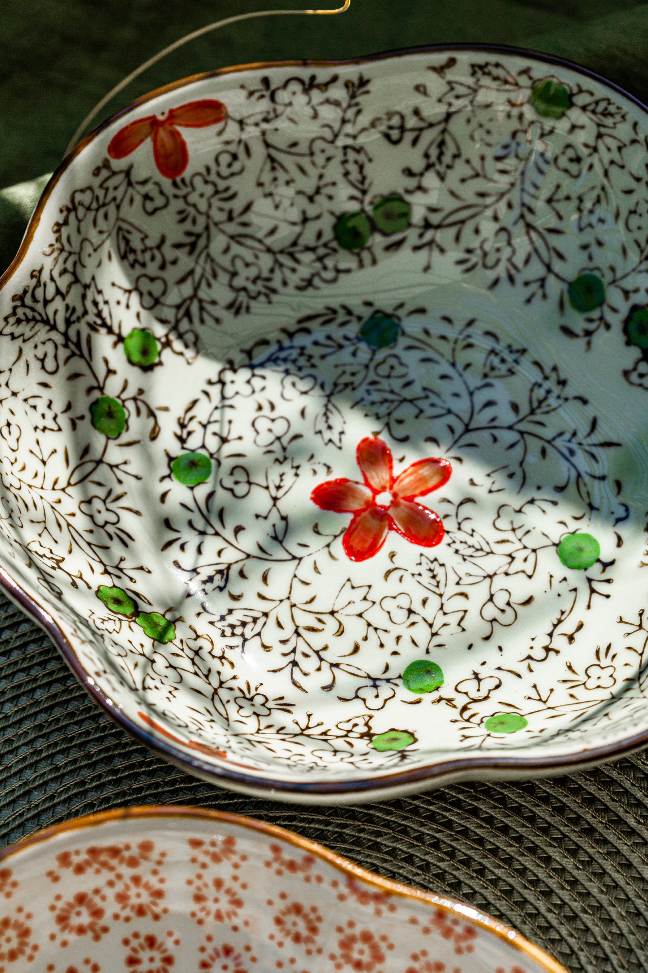 Müslischale 'English Breakfast', grün-rot, Ø 18 cm, H 5 cm zu 5,60