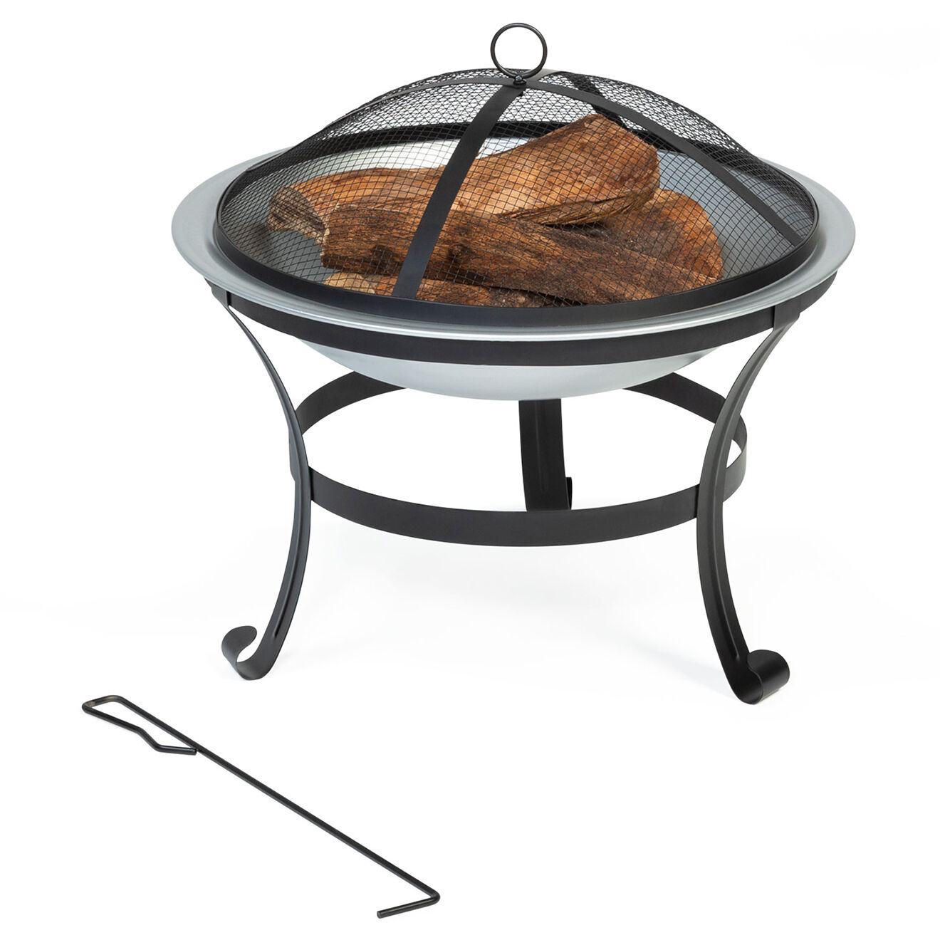 Pratik Garden Braséro rond diego noir métalisé - D.58x45 cm