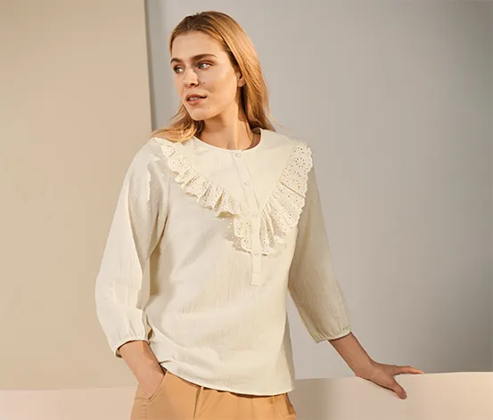 Bluse mit Volantkragen