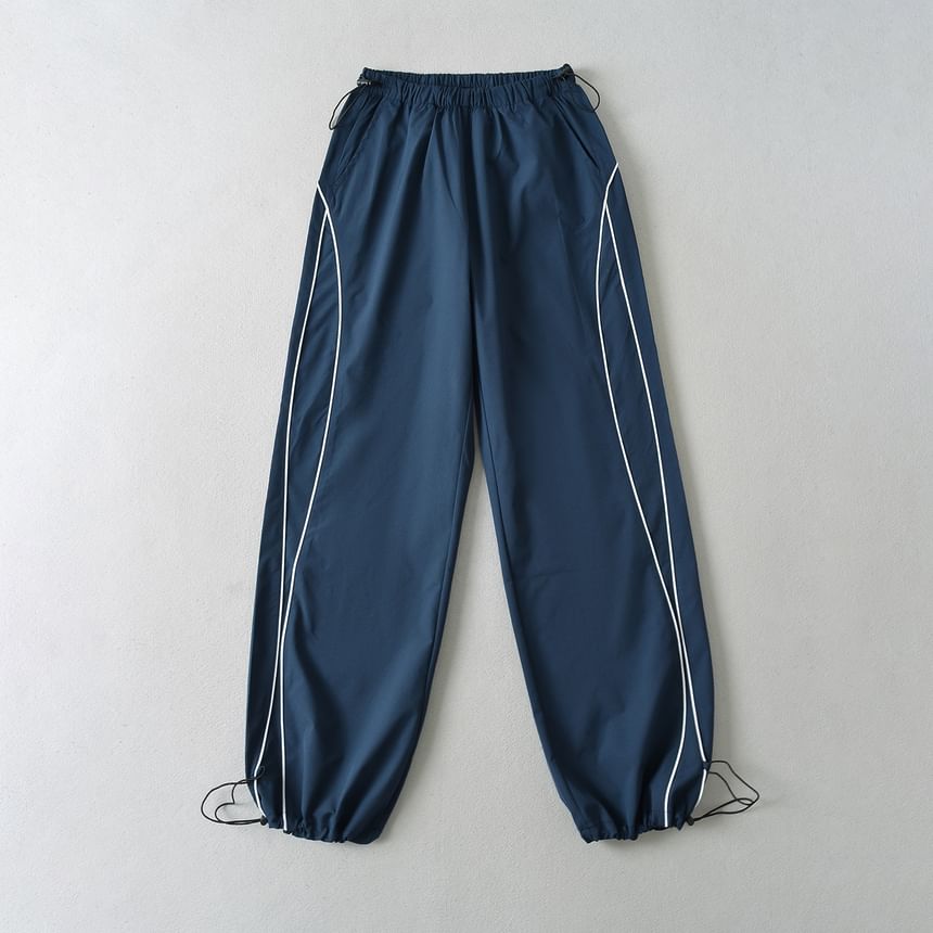 Asiris - Wijde joggingbroek met hoge taille en trekkoord