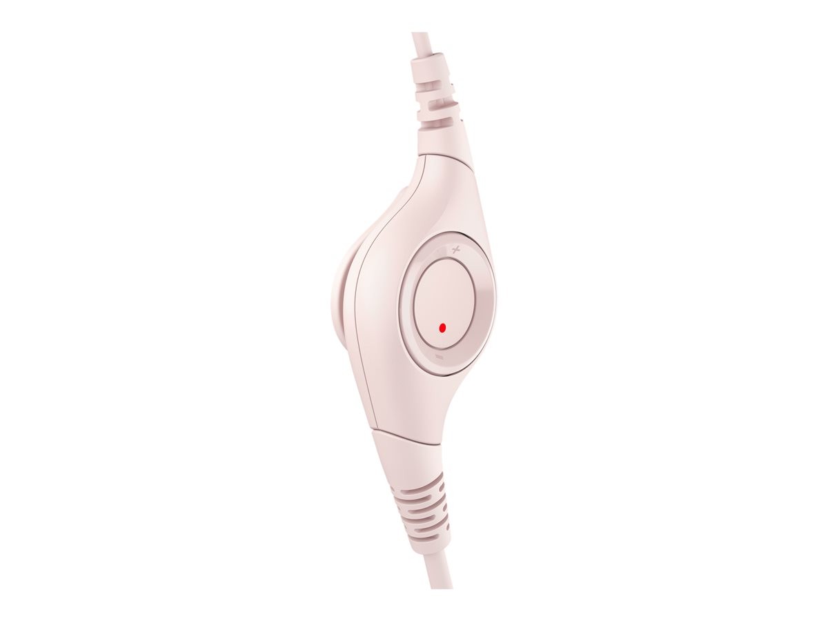 Logitech - H390 Headset med ledning til pc/laptop, stereohovedtelefoner med støjreducerende mikrofon, USB-A, ROSE
