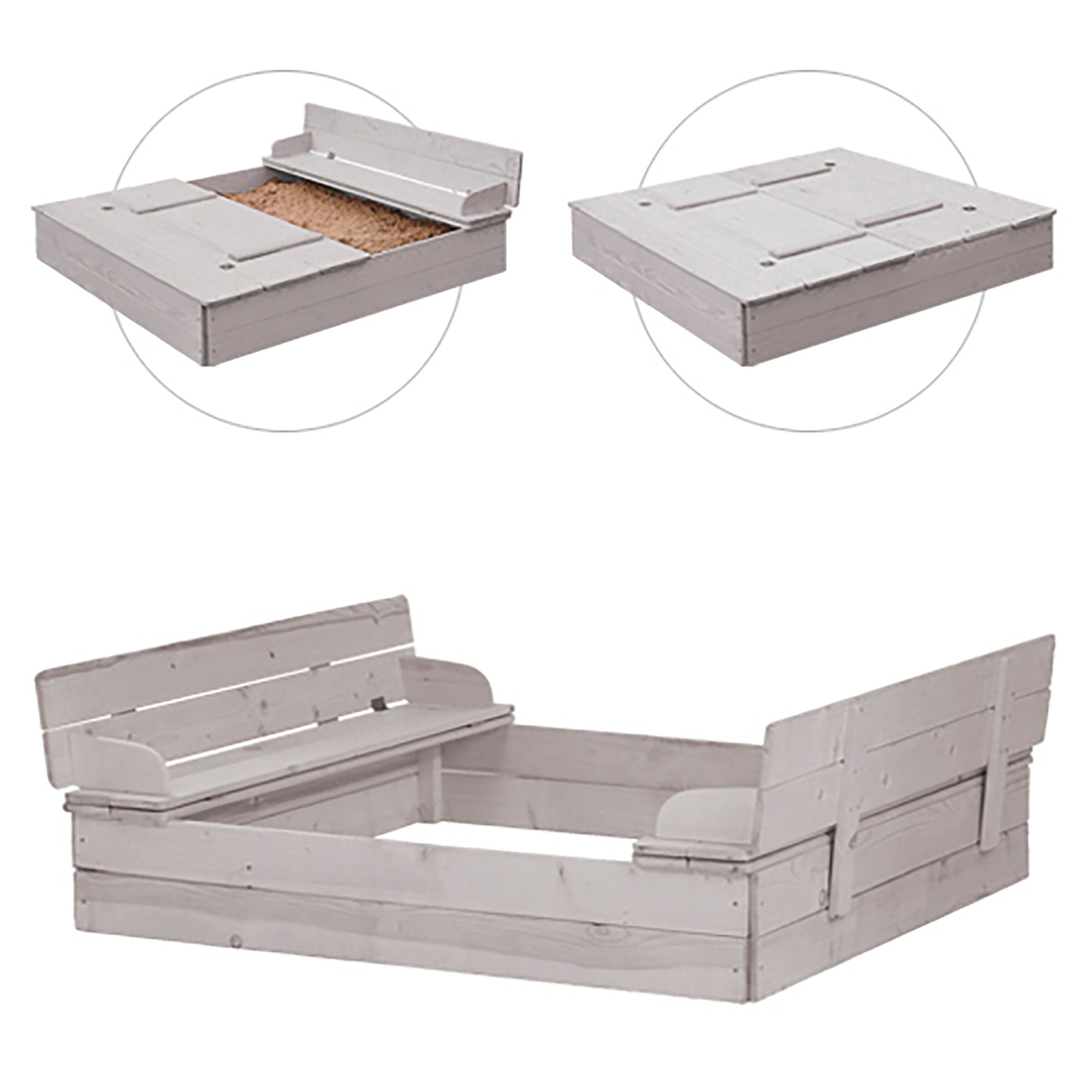 roba Sandkasten, aufklappbare Sitzbank Outdoor +