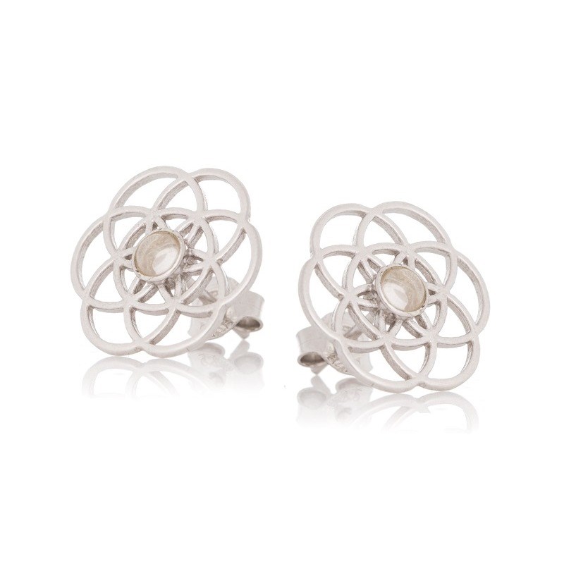 BOUCLE D'OREILLE ARGENT QUARTZ ROSE