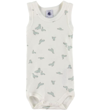 Petit Bateau Bodys ohne Ärmel - 3er-Pack - Weiß/Blau