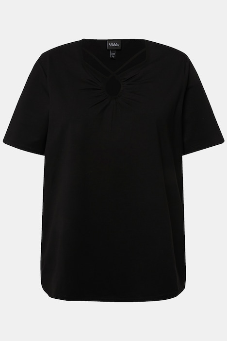 T-Shirt, Zierbänder, Cut-Out, Halbarm