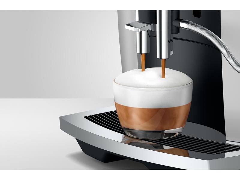 JURA Kaffeevollautomat E6 Platin (SC) Zweitassen-Vollautomat für elf verschiedene Kaffee- und Milchgetränke