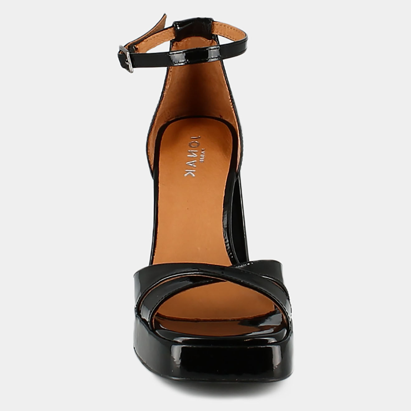 Jonak Sandales en Cuir verni Berangere noires - Talon 9 cm