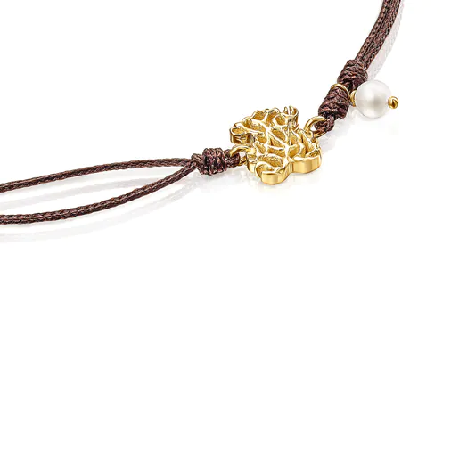 Pulseira de ouro, pérola e cordão do oceano