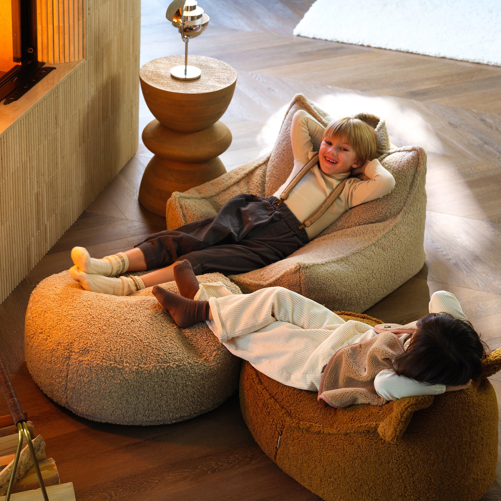Wigiwama Sitzsack und Ottoman Set Biscuit