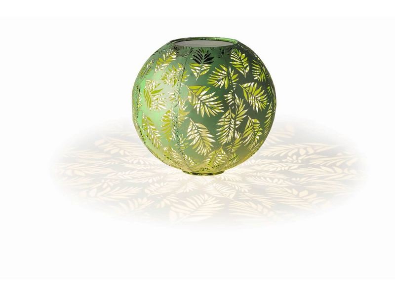 STT Laterne Solar Antic Ball Bamboo, Ø 30 cm, Grün Solarleuchte zum Aufstellen