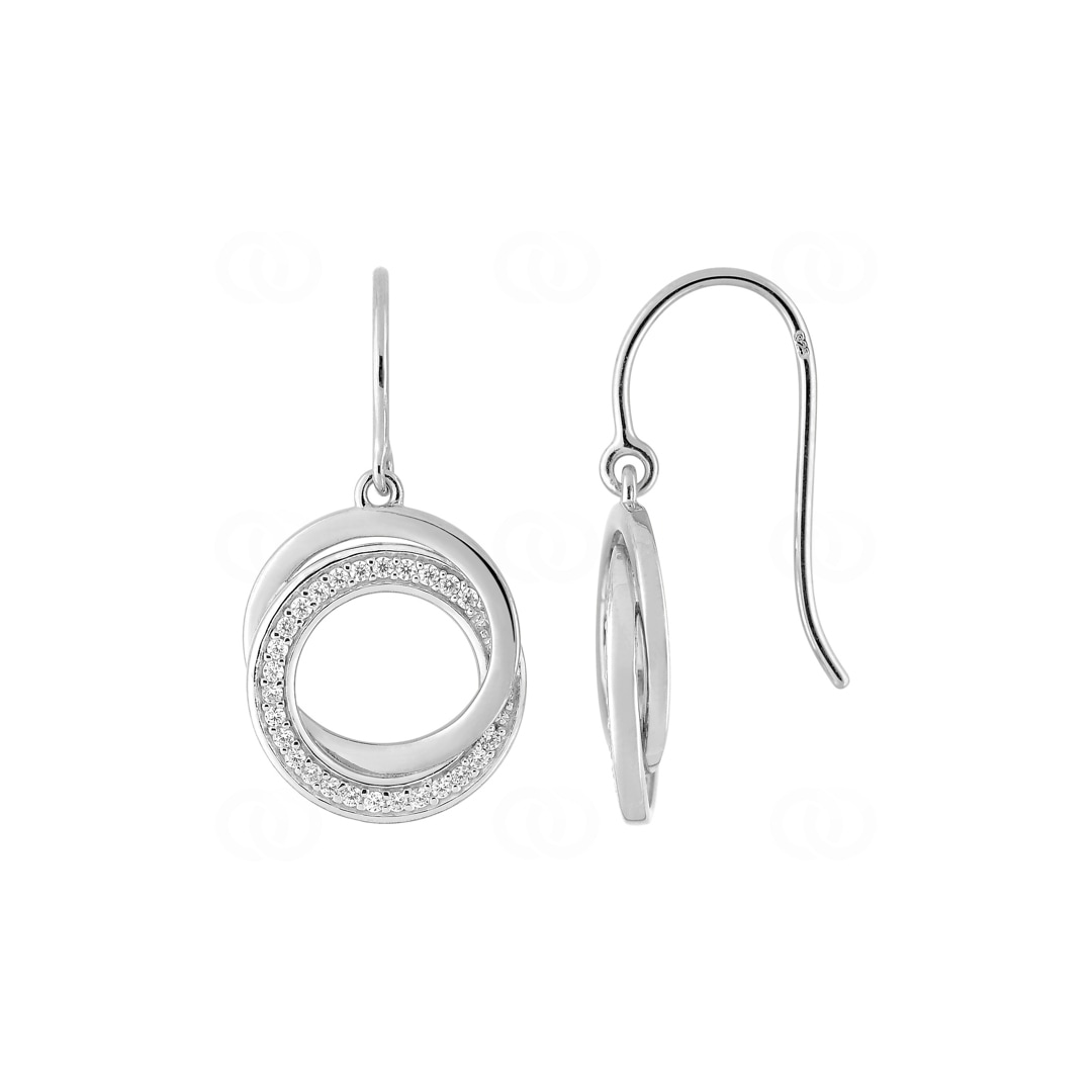 Ohrhänger 925 Silber rhodiniert mit Zirkonia