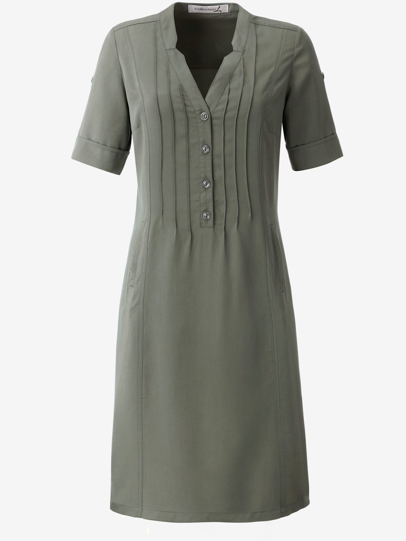 Robe femme col v et 2 poches raglan verticales