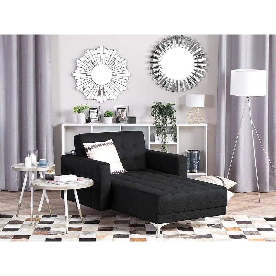 ABERDEEN - Chaise longue - Grijs - Symmetrisch - Polyester