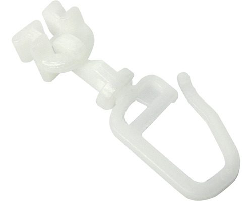 Zwenkglijder met vouwhaak voor 6 mm rails, wit, 20 stuks.